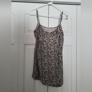 LOFT Black and Cream Paisley Tank Top